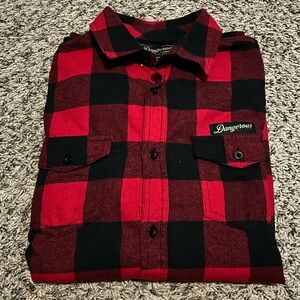 women’s red and black flannel